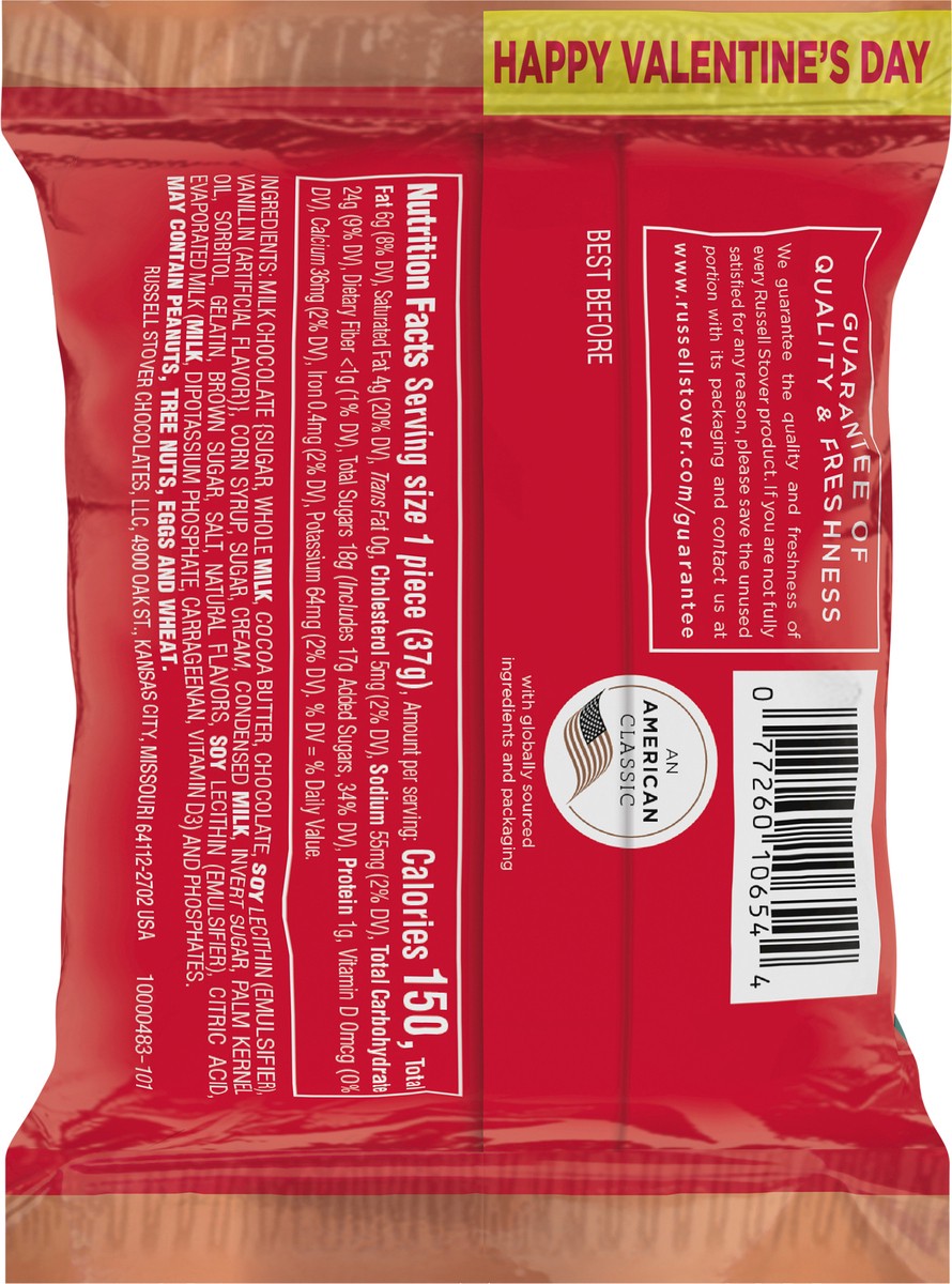 slide 10 of 11, RUSSELL STOVER Valentine's Day Milk Chocolate Caramel & Marshmallow Heart, 1.3 oz., 1.3 oz