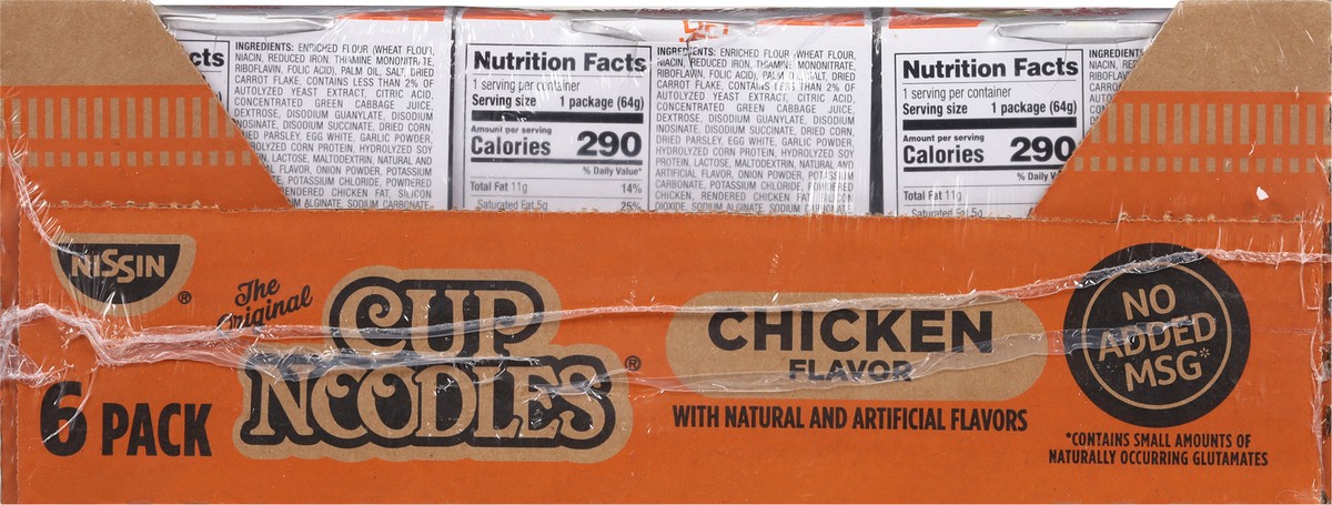 slide 3 of 9, Nissin Cup Noodles Chicken Flavor Ramen Noodle Soup 6 - 2.25 oz Cups, 6 ct