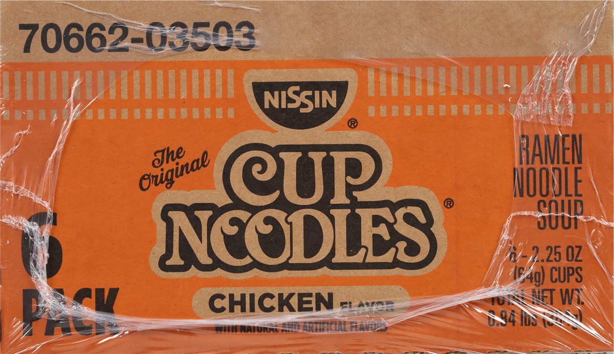 slide 7 of 9, Nissin Cup Noodles Chicken Flavor Ramen Noodle Soup 6 - 2.25 oz Cups, 6 ct