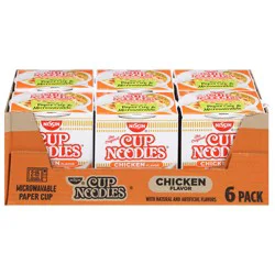 Nissin Cup Noodles Chicken Flavor Ramen Noodle Soup 6 - 2.25 oz Cups