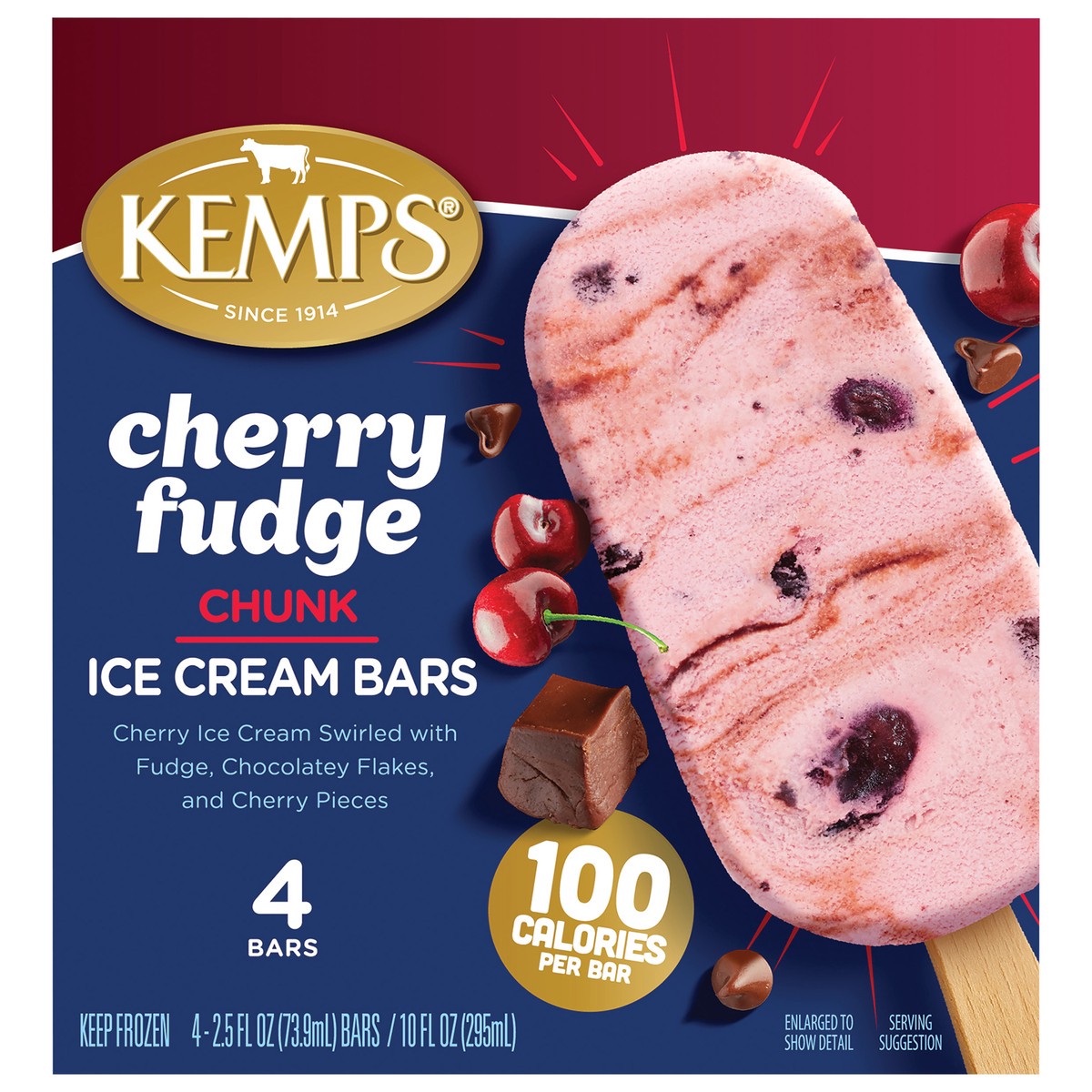 slide 11 of 12, Kemps Cherry Fudge Chunk Ice Cream Bars, 