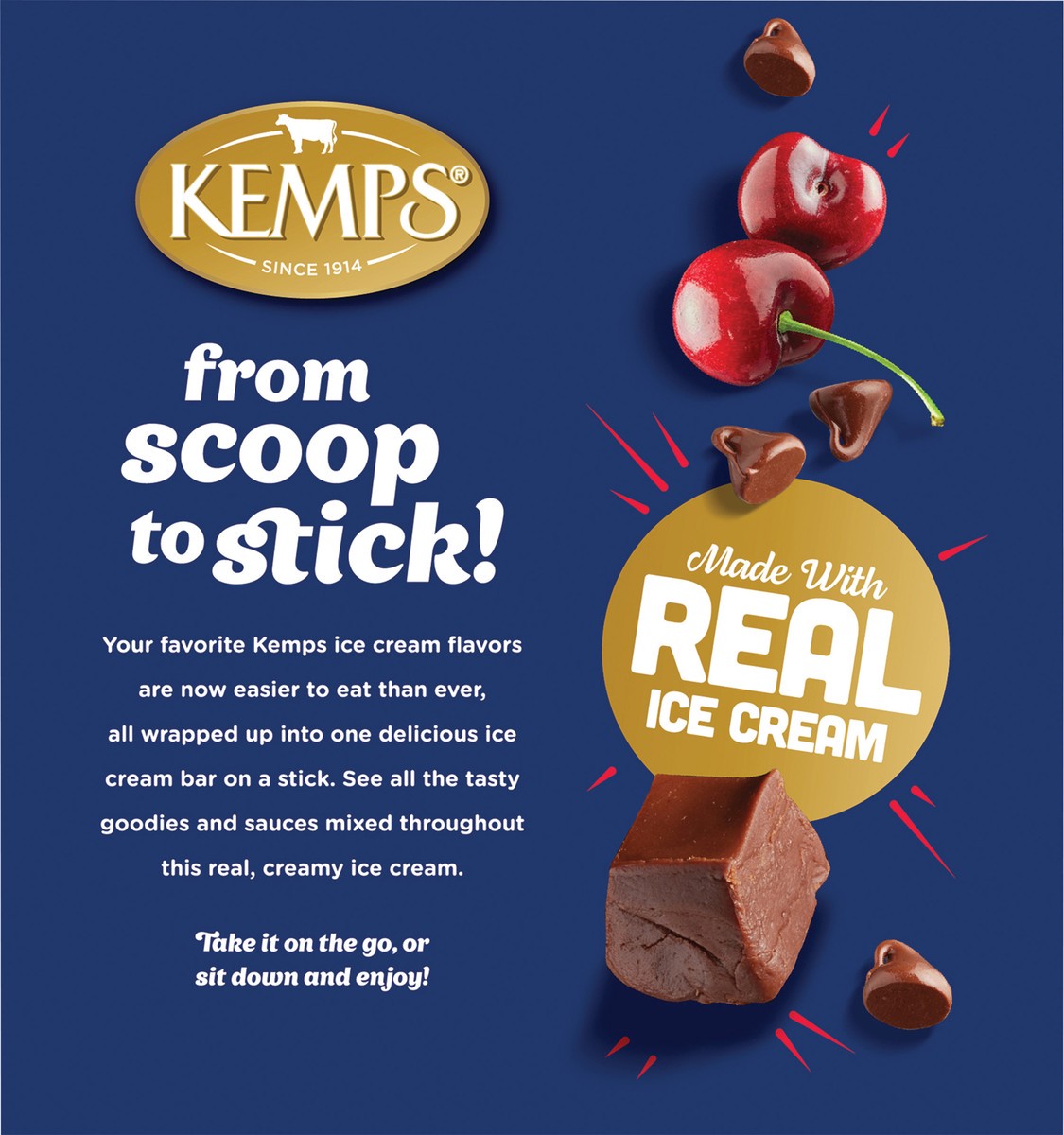 slide 5 of 12, Kemps Cherry Fudge Chunk Ice Cream Bars, 