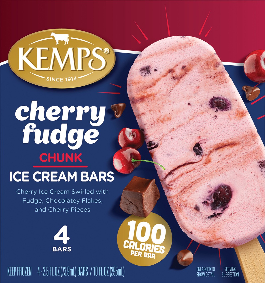slide 7 of 12, Kemps Cherry Fudge Chunk Ice Cream Bars, 