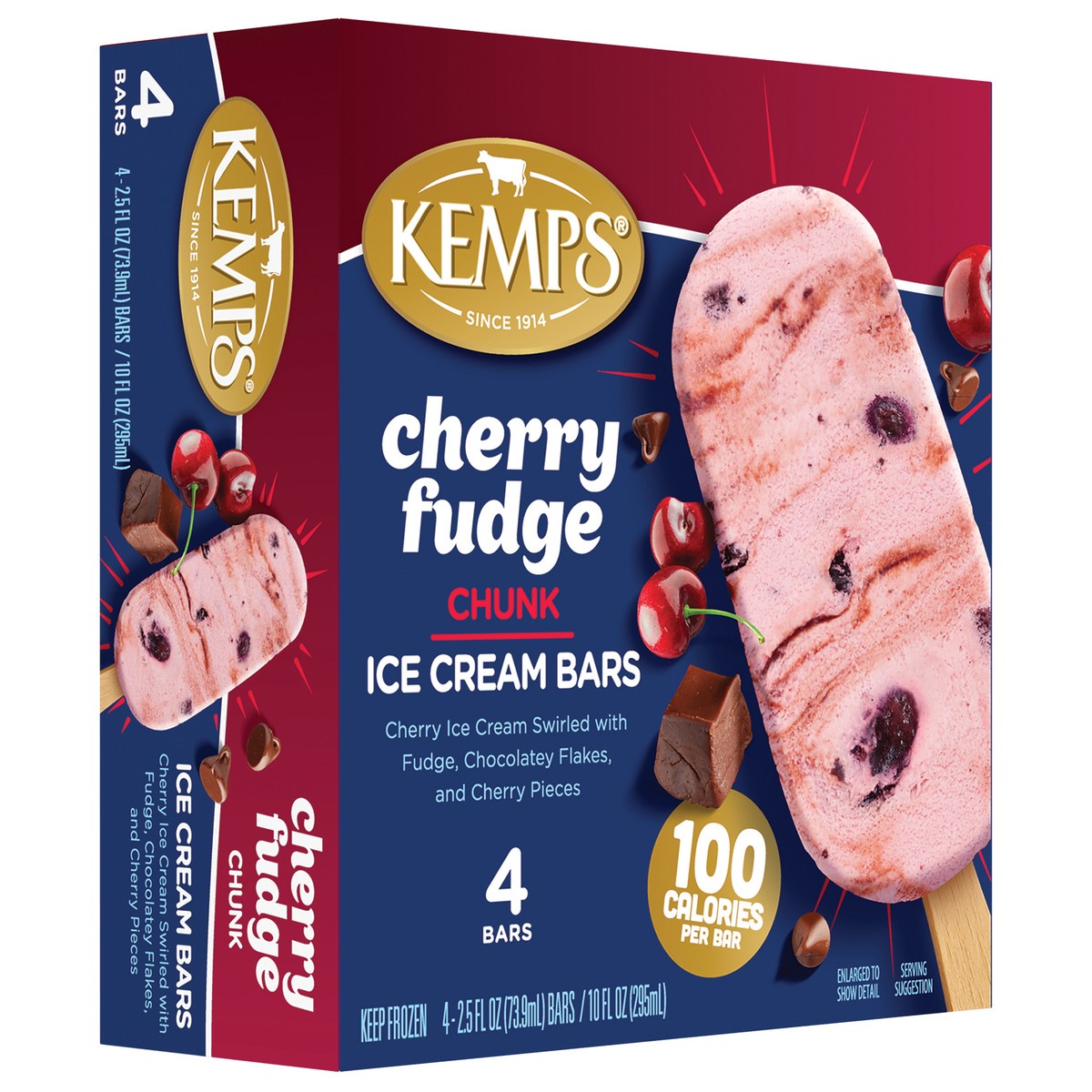 slide 2 of 12, Kemps Cherry Fudge Chunk Ice Cream Bars, 