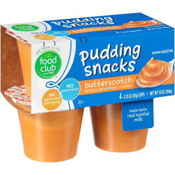 slide 1 of 1, Food Club Butterscotch Pudding Snacks, 13 oz