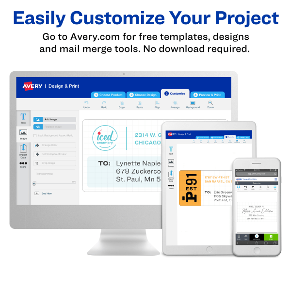 slide 8 of 9, Avery FSC Certified Easy Peel Permanent Laser Address Labels - White, 2000 ct; 1 in x 4 in