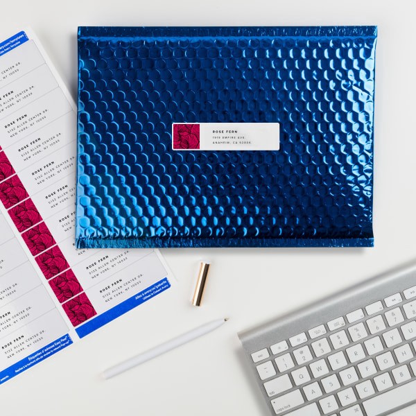 slide 5 of 9, Avery FSC Certified Easy Peel Permanent Laser Address Labels - White, 2000 ct; 1 in x 4 in