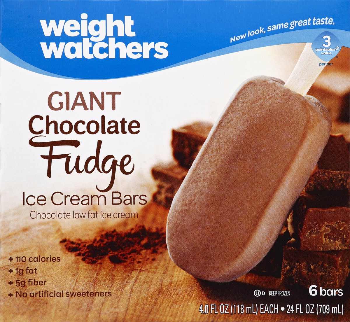 slide 3 of 4, Weight Watchers Ice Cream Bars Giant Chocolate Fudge Low Fat, 6 ct