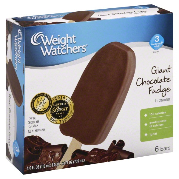 slide 1 of 4, Weight Watchers Ice Cream Bars Giant Chocolate Fudge Low Fat, 6 ct