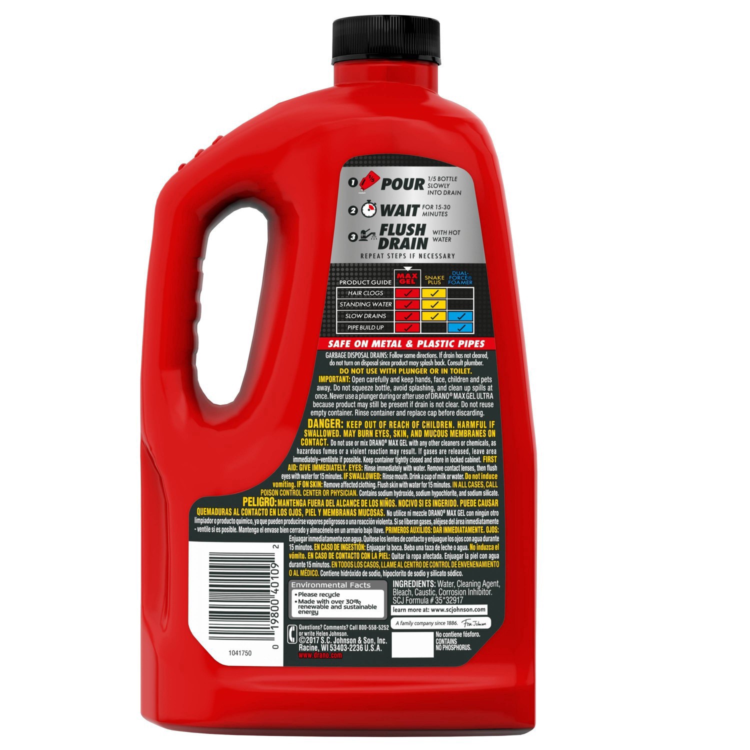 slide 2 of 4, Drano Max Gel Clog Remover - 80 fl oz, 80 fl oz