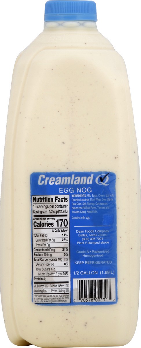 slide 8 of 10, Creamland Egg Nog 0.5 gl, 1/2 gal