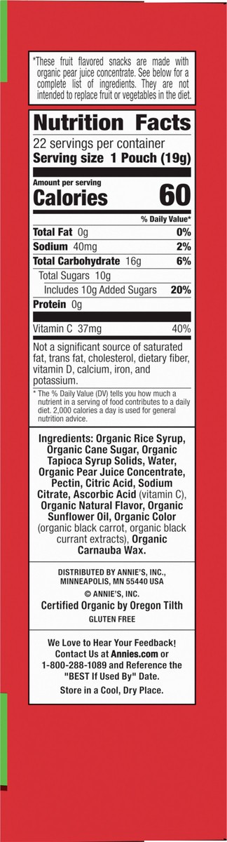 slide 4 of 9, Annie's Organic Bunny Fruit Flavored Snacks, Summer Strawberry, Gluten Free, Value Pack, 22 Pouches, 15.4 oz, 22 ct