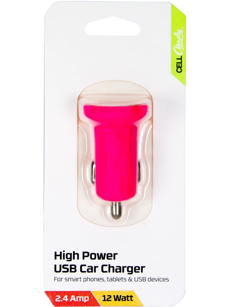 slide 1 of 1, Cellcandy Dual Usb Car Charger - Pink, 1 ct