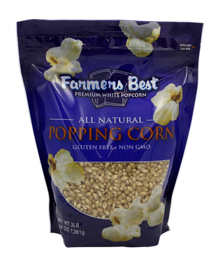 slide 1 of 1, Hain Pure Foods Farmers Best Premium White Popcorn All Natural Popping Corn, 3 lb