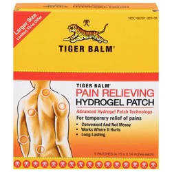 Tiger Balm Pain Relieving Hydrogel Patch Larger Size 5 ea