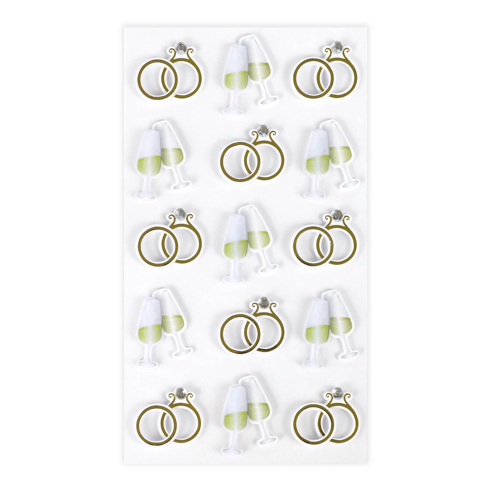 slide 5 of 5, Ring & Glasses Stickers Stickers By Recollections, 3.88 in x 7 in