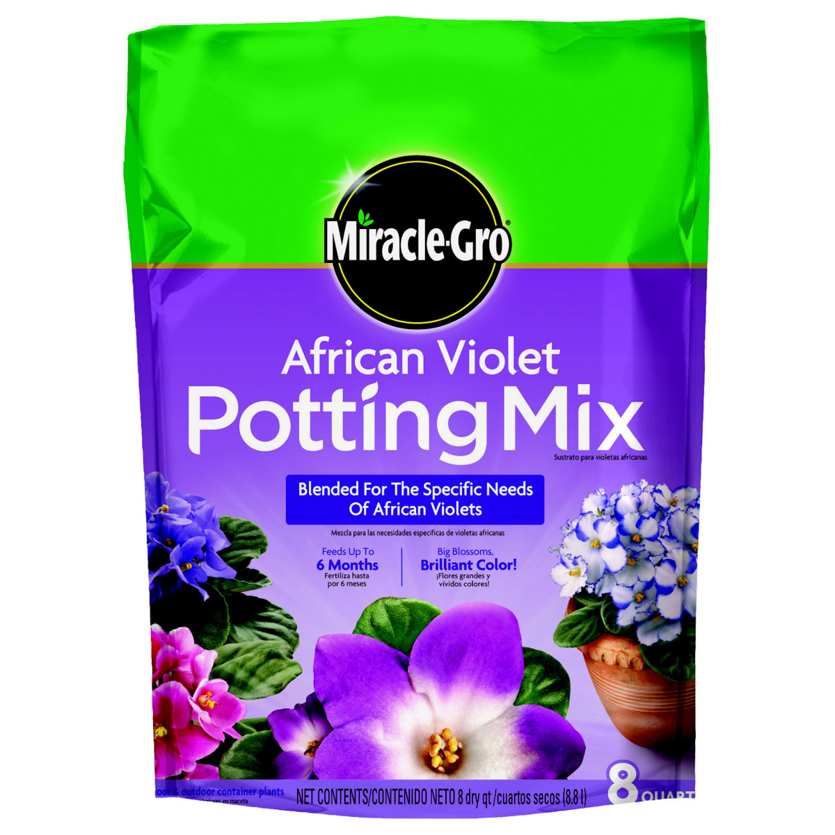 slide 1 of 9, Miracle-Gro African Violet Potting Mix, 8 qt