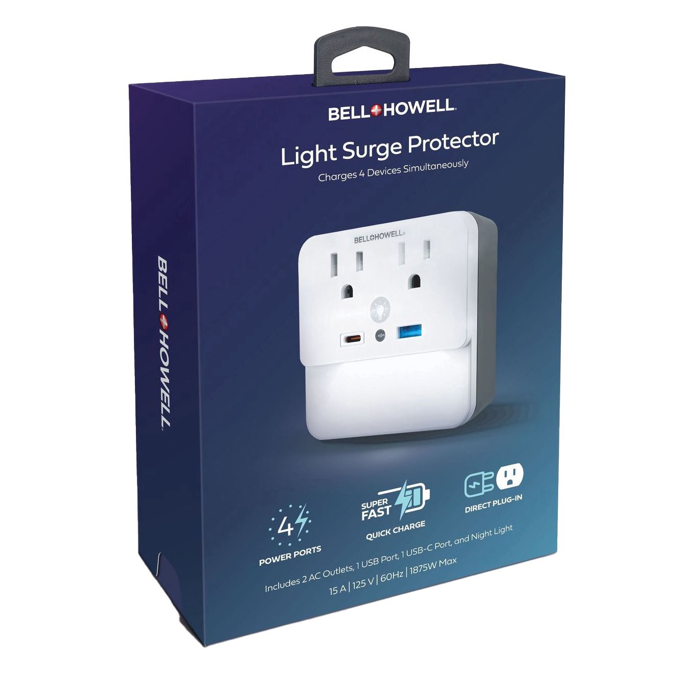 slide 1 of 1, BELL & HOWELL Light Surge Protector, 1 ct