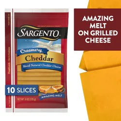 Sargento Creamery Sliced Natural Cheddar Cheese, 10 slices