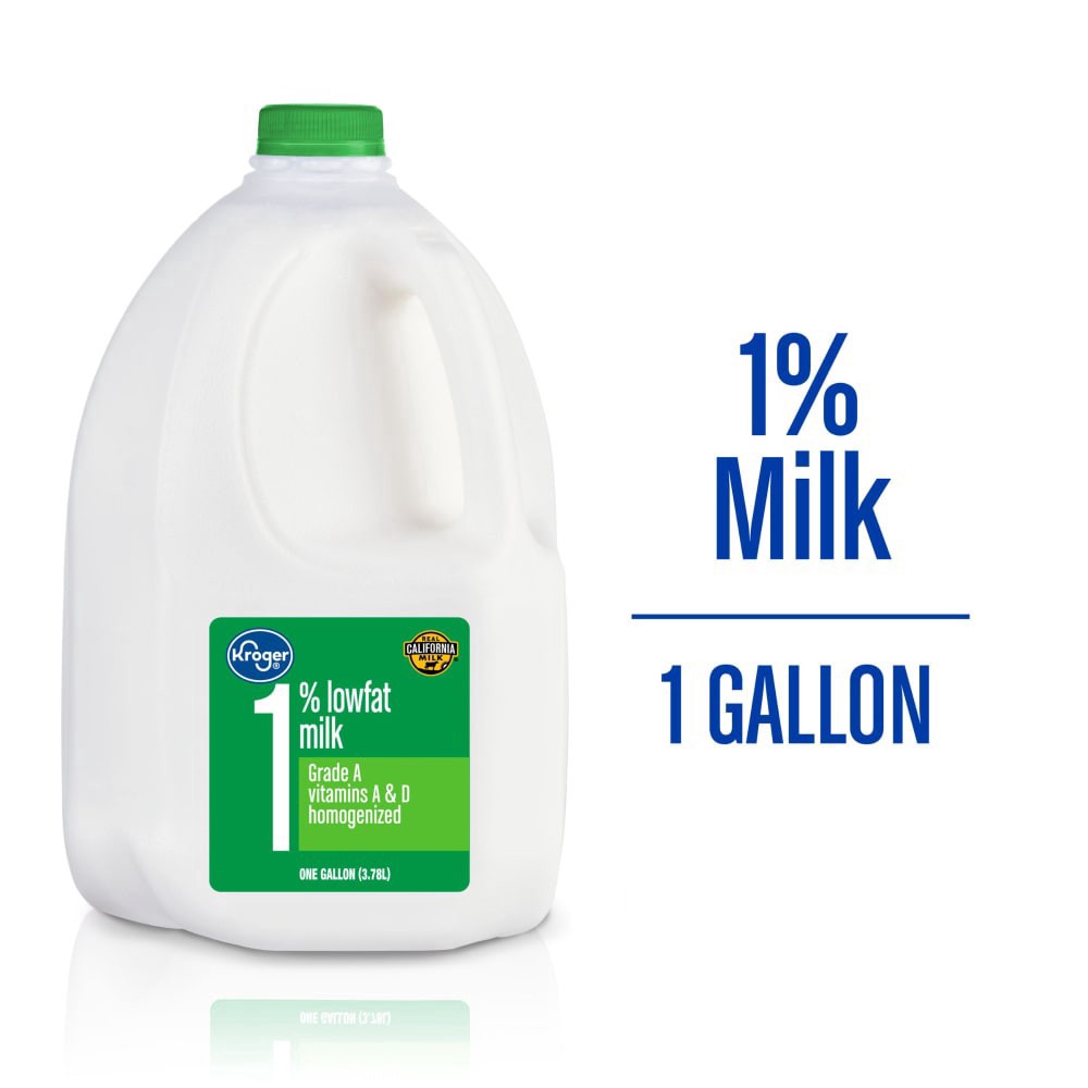 slide 1 of 4, Kroger 1% Lowfat Milk, 1 gal