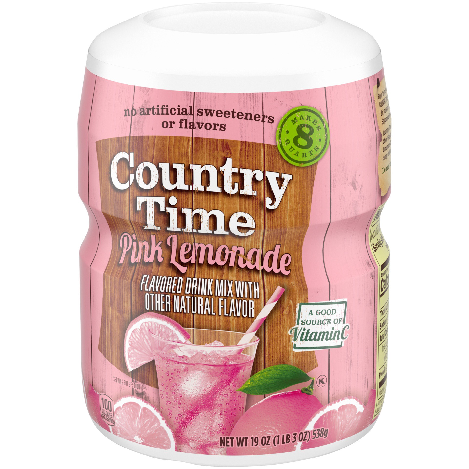 slide 4 of 8, Country Time Pink Lemonade Drink Mix 19 oz, 19 oz