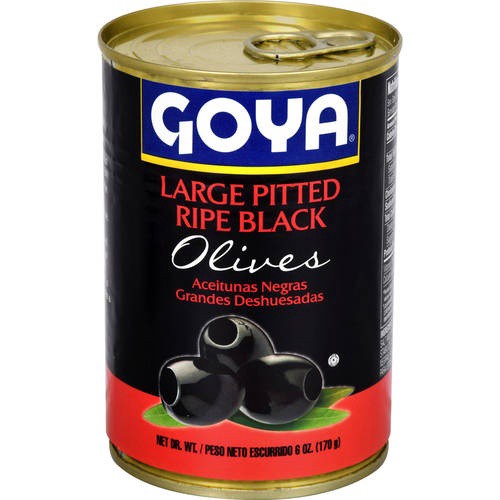 slide 1 of 1, Goya Large Ripe Pitted Black Olives, 6 oz