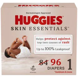 Huggies Skin Essentials Baby Diapers, Size 1 (8-14 lbs), 84 Ct