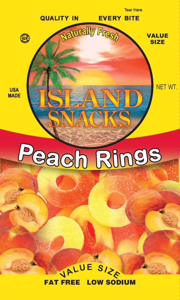 slide 1 of 1, Island Snacks Peach Rings Value Size, 8 oz