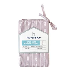 Havenstay Pillowcases, Standard, Lavender Dotted Stripe