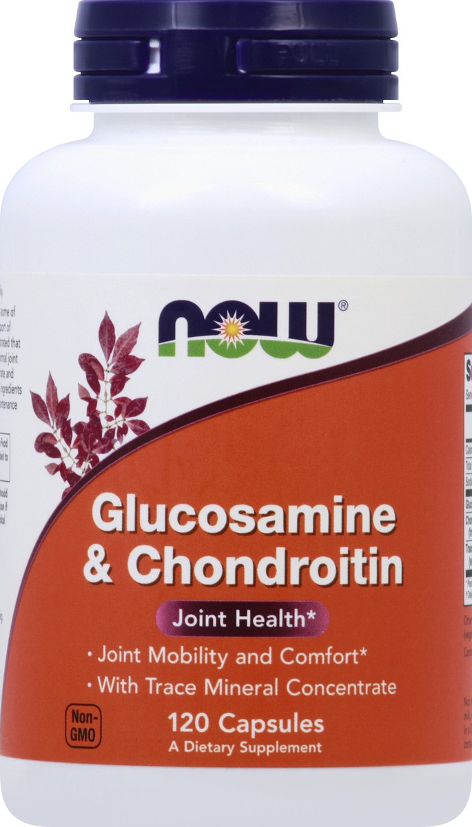 slide 5 of 7, NOW Glucosamine & Chondroitin with Trace Minerals - 120 Veg Capsules, 120 ct