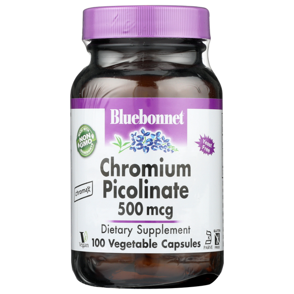 slide 1 of 1, Bluebonnet Nutrition Chromium Picolinate, 100 ct; 500 mcg