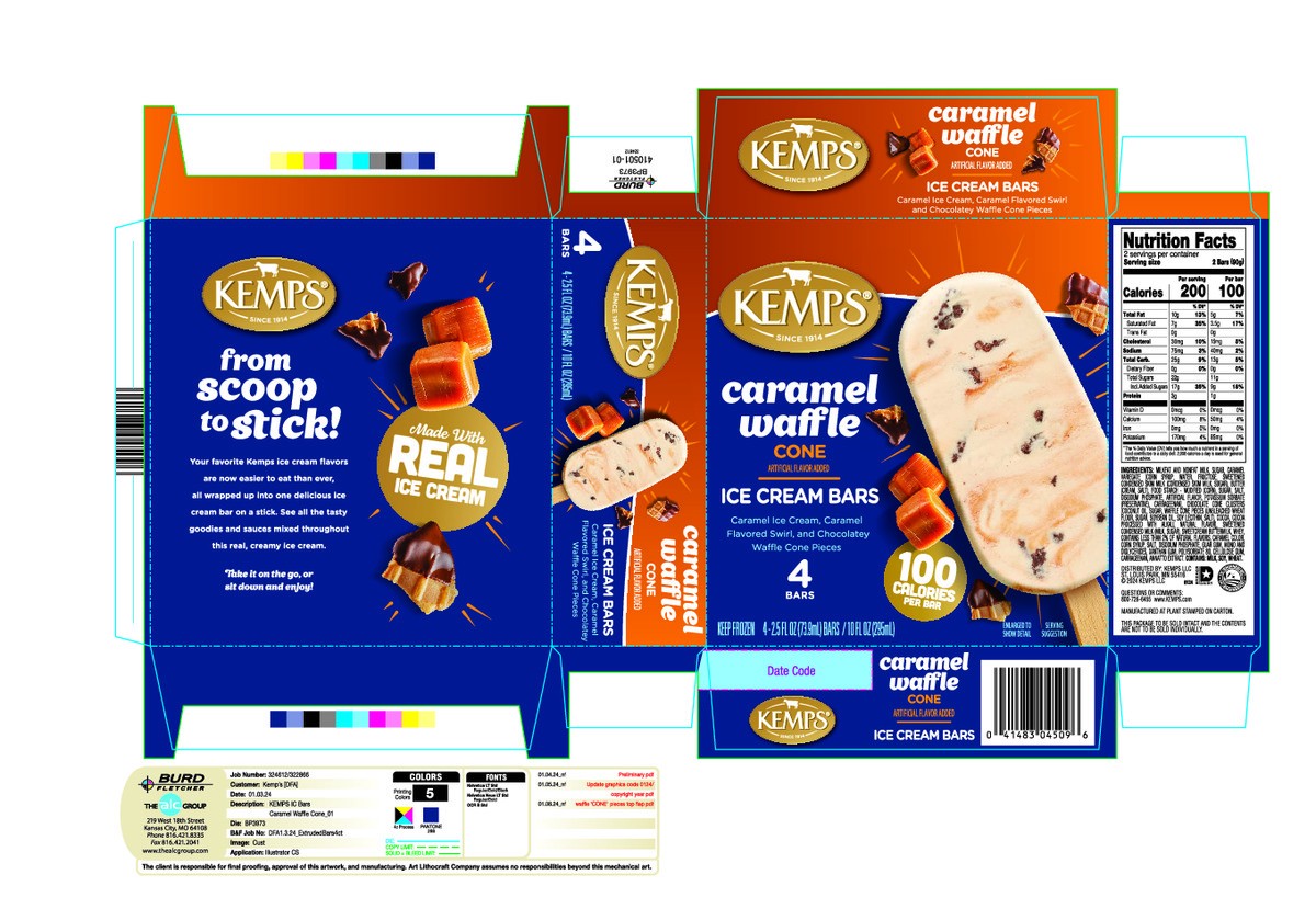 slide 2 of 14, Kemps Caramel Waffle Cone Ice Cream Bars, 
