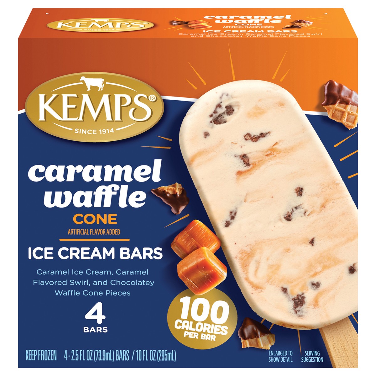 slide 11 of 14, Kemps Caramel Waffle Cone Ice Cream Bars, 
