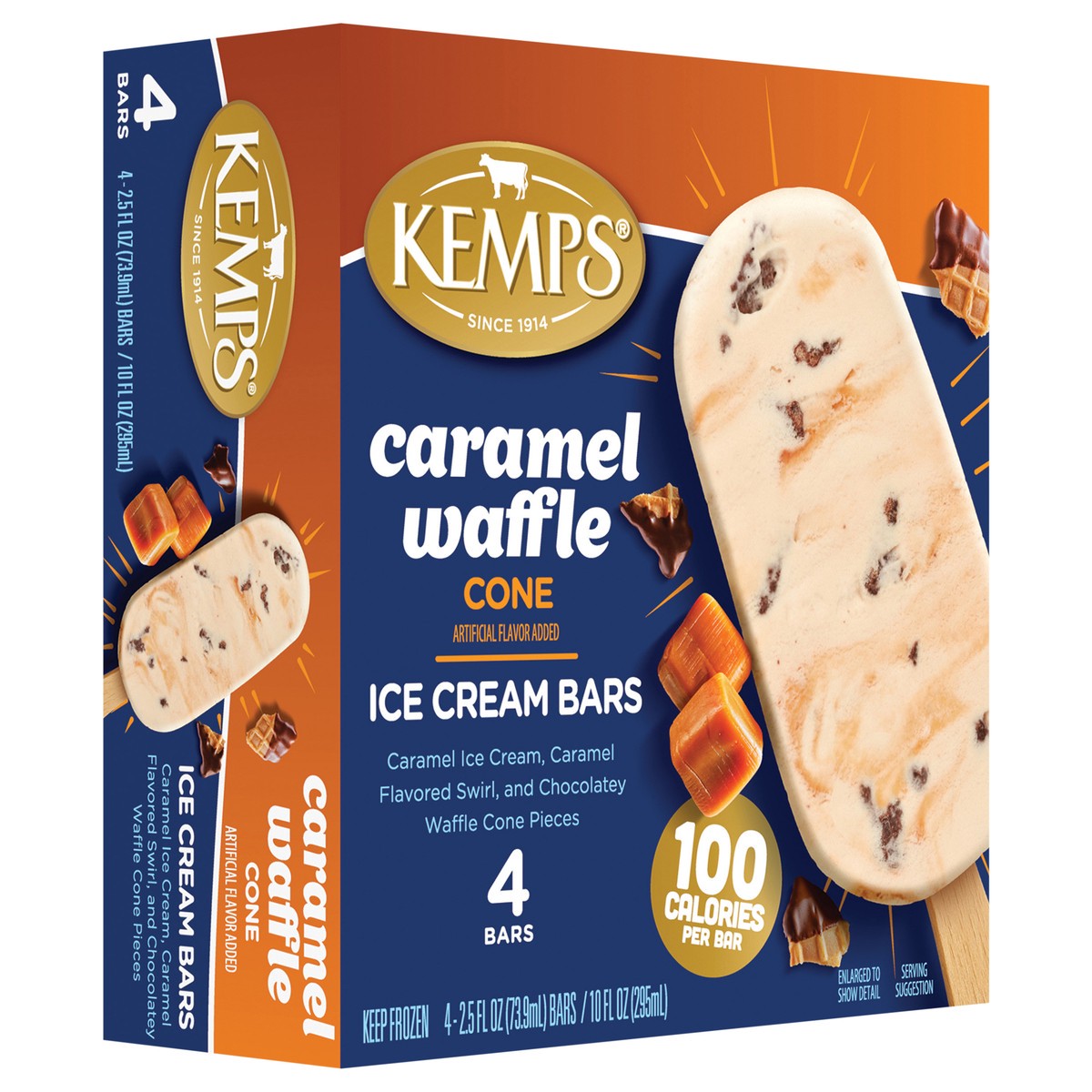 slide 5 of 14, Kemps Caramel Waffle Cone Ice Cream Bars, 