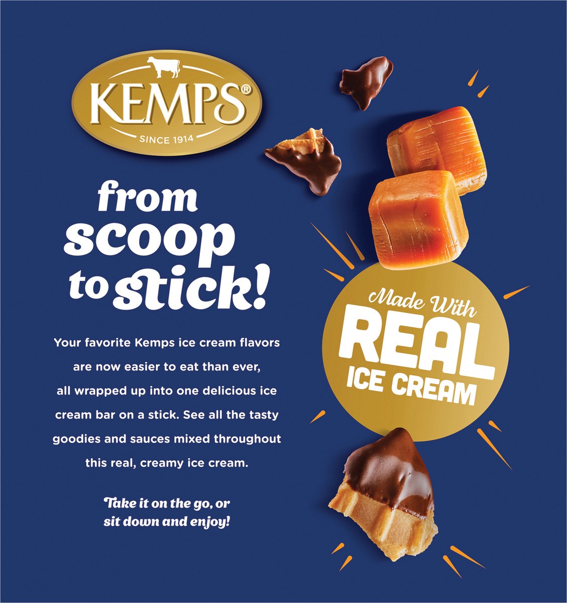 slide 6 of 14, Kemps Caramel Waffle Cone Ice Cream Bars, 