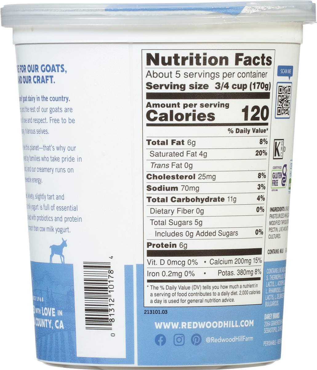 slide 9 of 9, Redwood Hill Farm Plain Goat Milk Yogurt, 32 fl oz