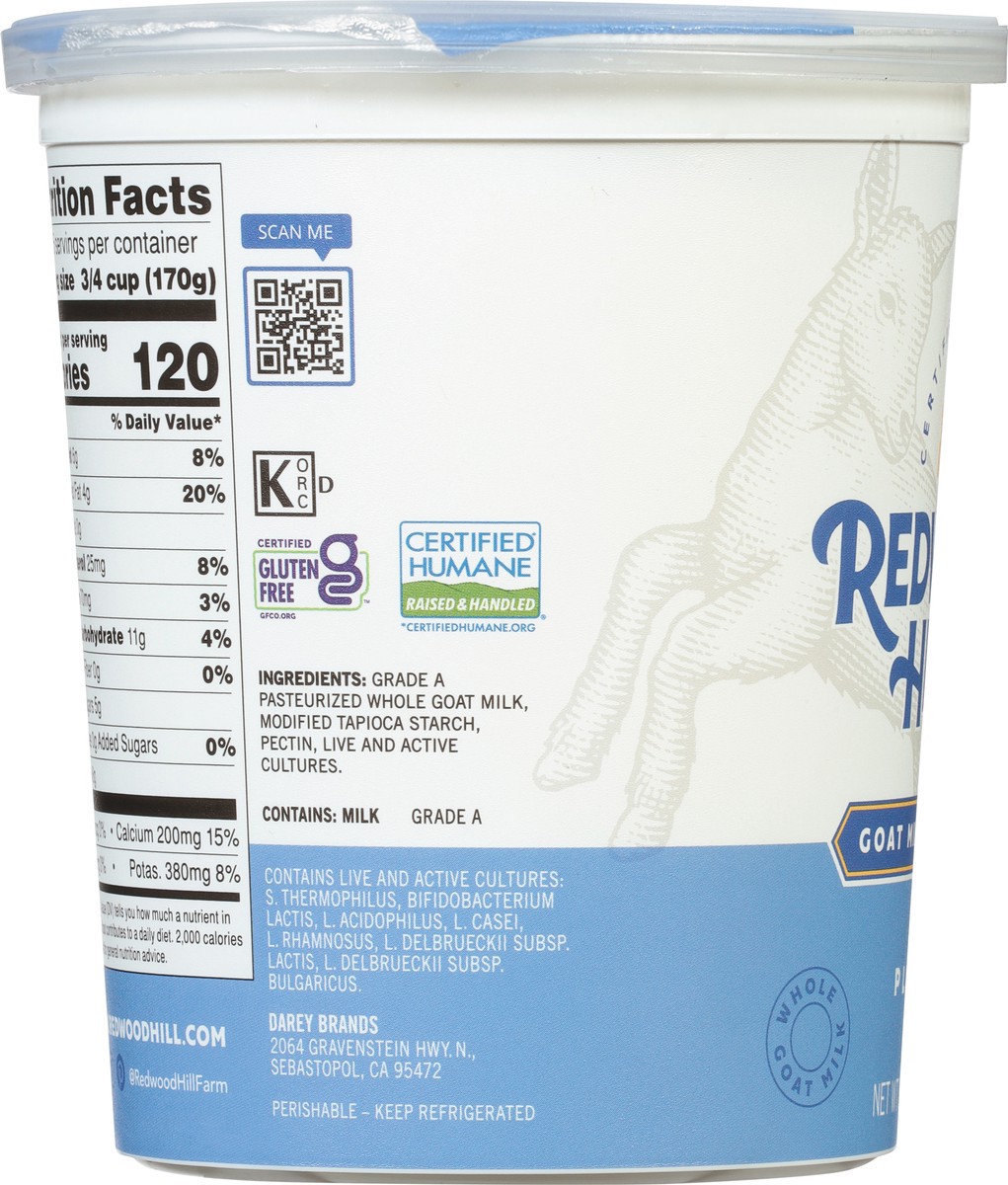 slide 2 of 9, Redwood Hill Farm Plain Goat Milk Yogurt, 32 fl oz