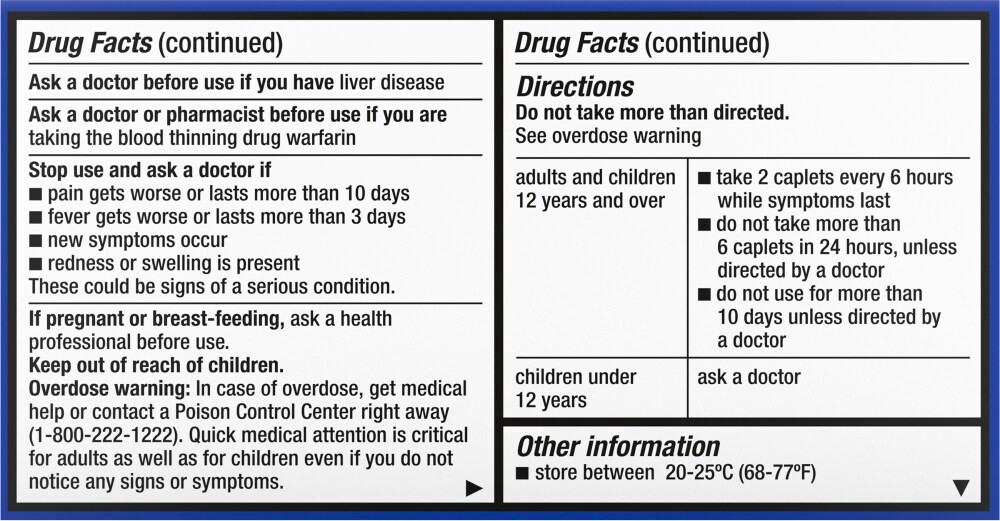 slide 4 of 5, Kroger Pain Reliever And Fever Reducer Acetaminophen Extra Strength Caplets, 100 ct