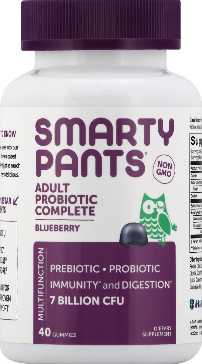 slide 2 of 7, SmartyPants Adult Gummies Blueberry Prebiotic and Probiotic 40 ea, 40 ct