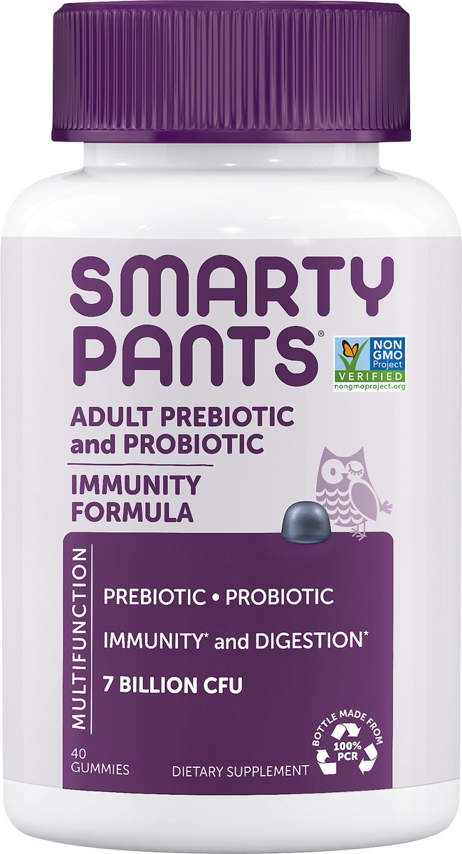 slide 1 of 7, SmartyPants Adult Gummies Blueberry Prebiotic and Probiotic 40 ea, 40 ct