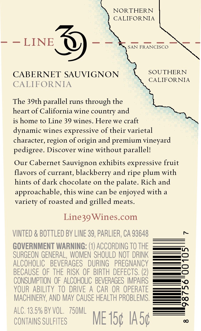 slide 3 of 5, Line 39 California Cabernet Sauvignon 375 ml, 375 ml