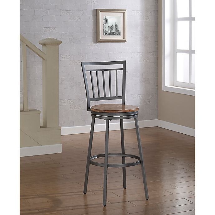 slide 2 of 6, American Woodcrafters Filmore Stool - Slate Grey, 25 in