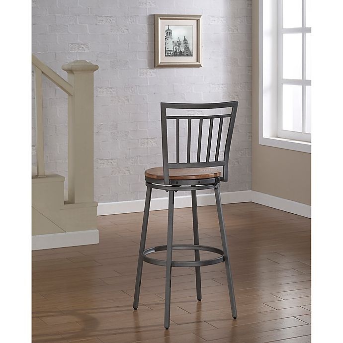 slide 3 of 6, American Woodcrafters Filmore Stool - Slate Grey, 25 in