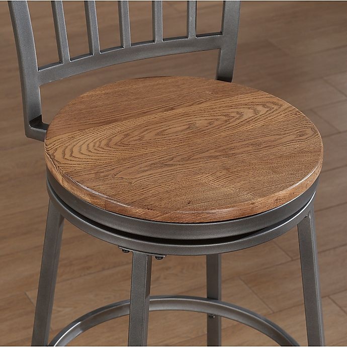 slide 4 of 6, American Woodcrafters Filmore Stool - Slate Grey, 25 in