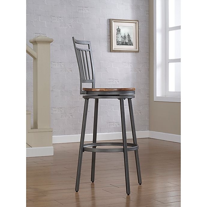 slide 5 of 6, American Woodcrafters Filmore Stool - Slate Grey, 25 in