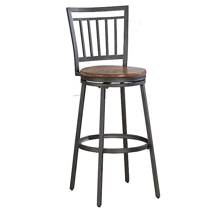 slide 1 of 6, American Woodcrafters Filmore Stool - Slate Grey, 25 in