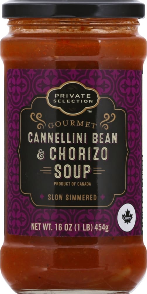 slide 1 of 1, Private Selection Gourmet Cannellini Bean & Chorizo Soup, 16 oz