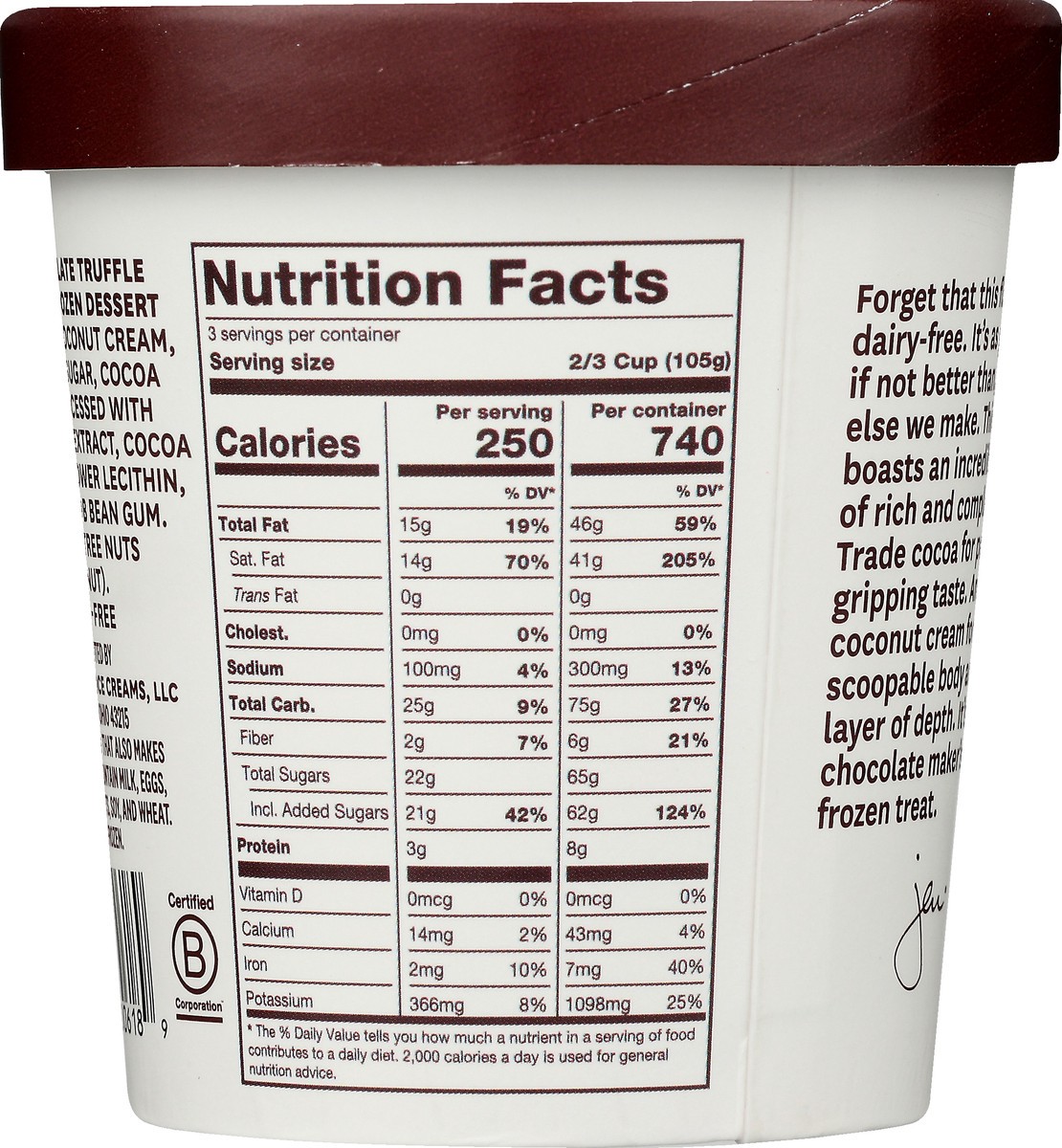 slide 7 of 9, Jeni's Dairy-Free Dark Chocolate Truffle Frozen Dessert 1 pt, 1 pint