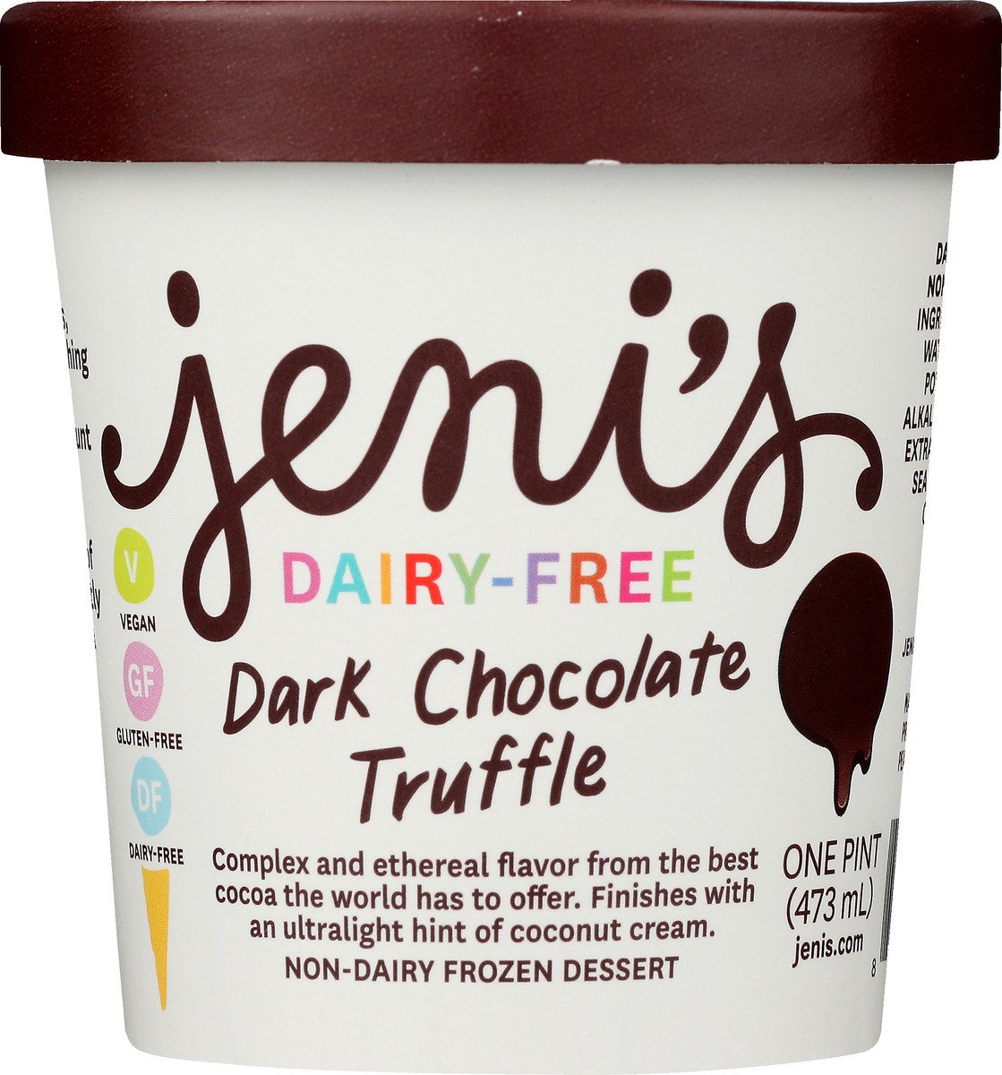 slide 9 of 9, Jeni's Dairy-Free Dark Chocolate Truffle Frozen Dessert 1 pt, 1 pint