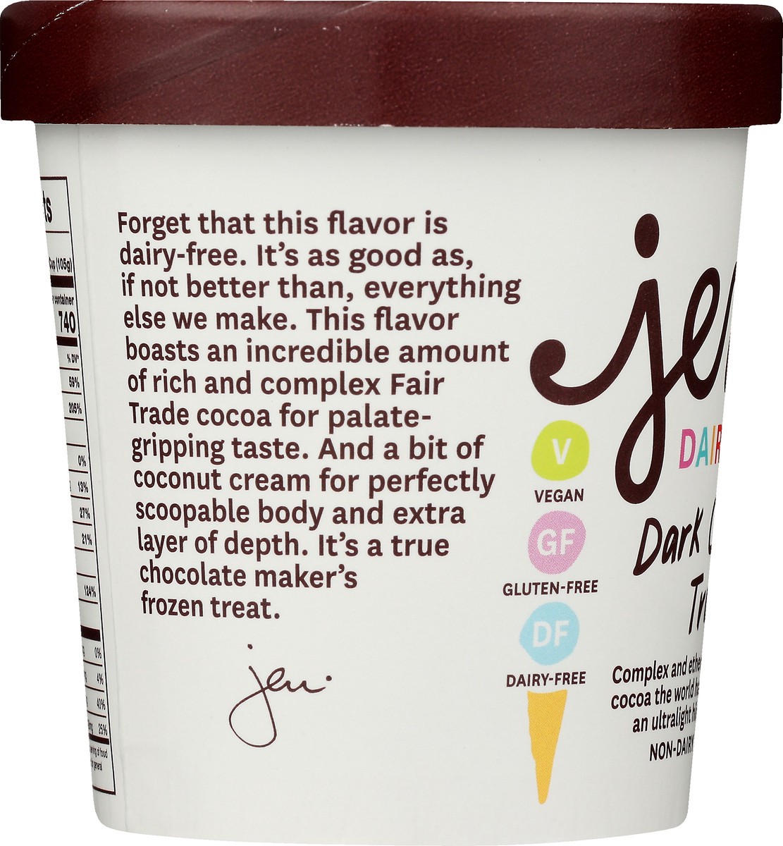 slide 8 of 9, Jeni's Dairy-Free Dark Chocolate Truffle Frozen Dessert 1 pt, 1 pint